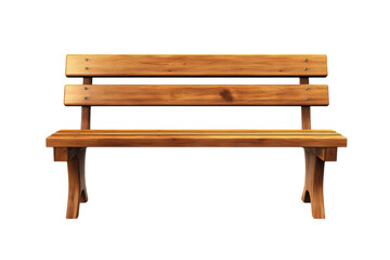 Wooden Park Bench Isolation Seating Relaxation Garden Furniture Lumber Outdoor Seat on transparent background