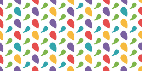 Colorful teardrop seamless Pattern: A seamless pattern composed of colorful teardrop shapes, evoking feelings of joy, creativity and design.