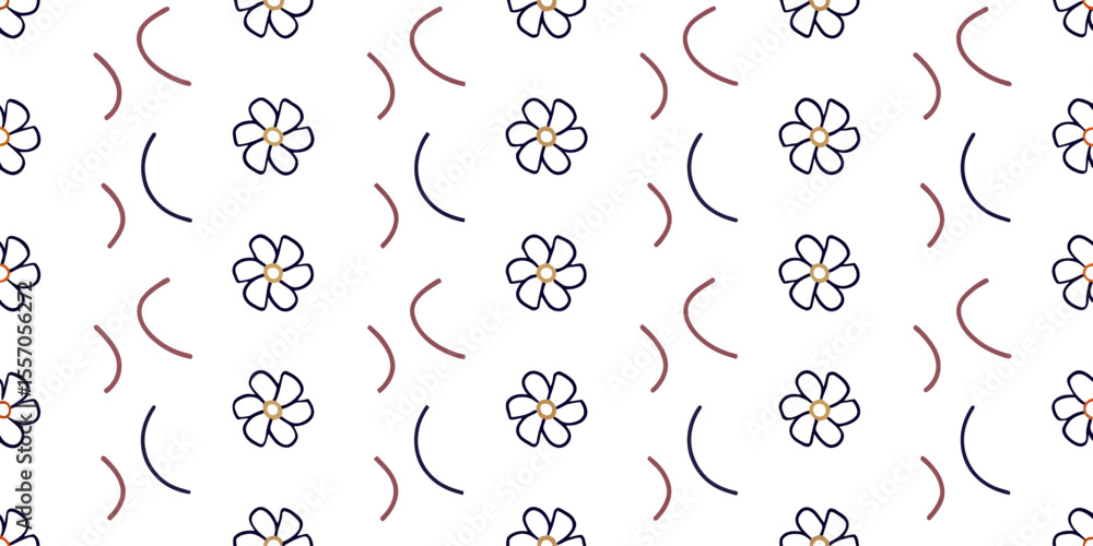 Aufkleber floral pattern design: this visually appealing pattern combines floral elements with clean lines and