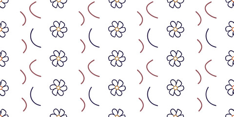 Floral Pattern Design: This visually appealing pattern combines floral elements with clean lines and gentle curves. perfect for wallpaper, fabric.