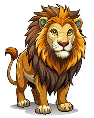 Obraz premium Lion realistic , character design modern , white background ,full color