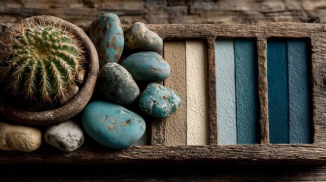 Explore Desert and Sand Color Palette Swatch Flatlay Showcasing Earthy Tones for Inspiring Design Projects