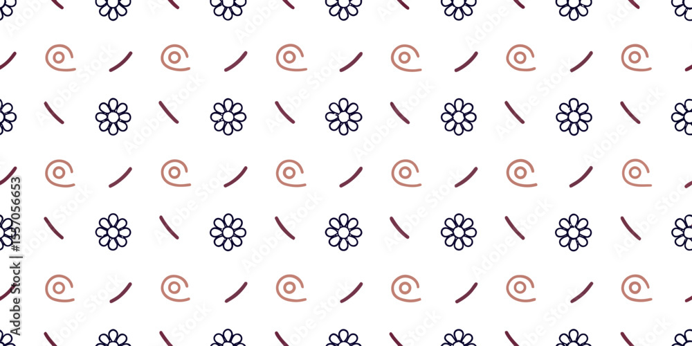 Aufkleber floral and swirls pattern: a repeating pattern featuring intricate floral designs and graceful swirl