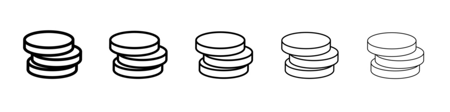 coin stack icon vector outline symbol or illustration