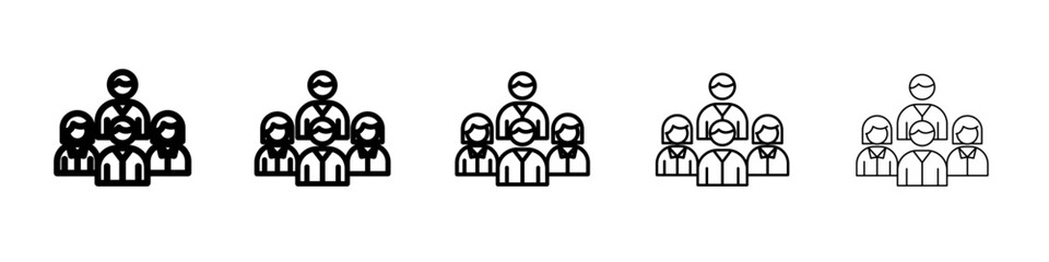 Company staff icon vector outline symbol or illustration