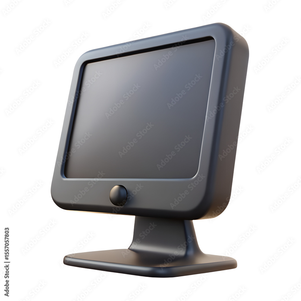Aufkleber black modern realistic computer monitor 3d rendering