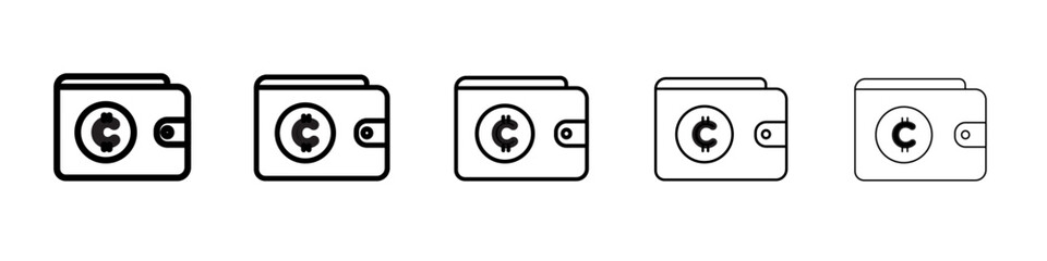 Cryptocurrency icon vector outline symbol or illustration