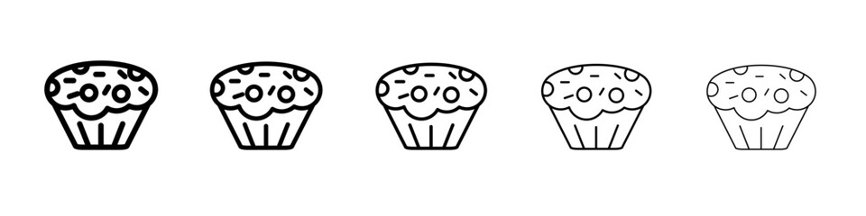 Cupcake icon vector outline symbol or illustration