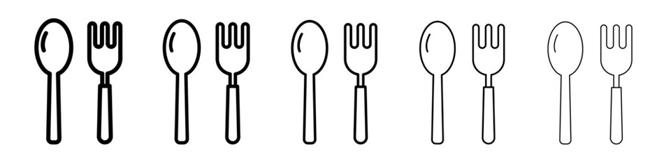 Cutlery icon vector outline symbol or illustration