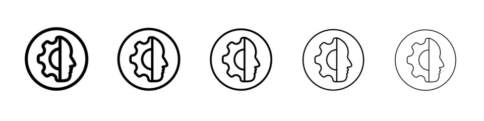 Cyborg icon vector outline symbol or illustration