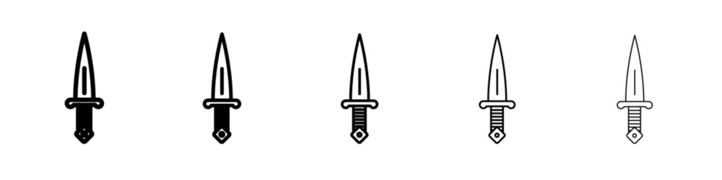 dagger icon vector outline symbol or illustration