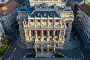 The Hungarian Royal State Opera House in Budapest. 
Aerial view about the opera house of Hungary.