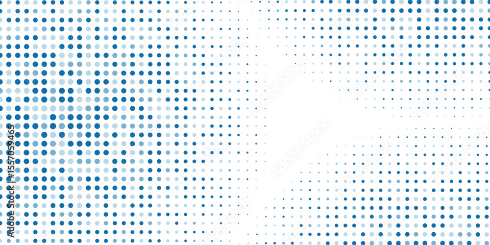Poster abstract blue background frame of geometric shapes. pattern of dots and particles.
