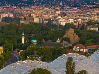 A part of the Budapest Zoo with cityscapes
