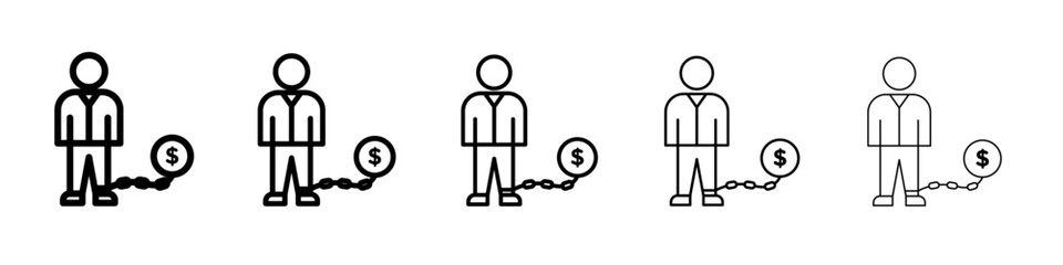 Debt holders icon vector outline symbol or illustration