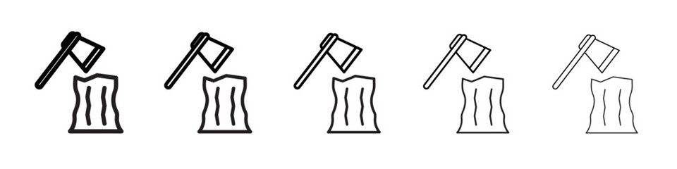 Deforestation icon vector outline symbol or illustration