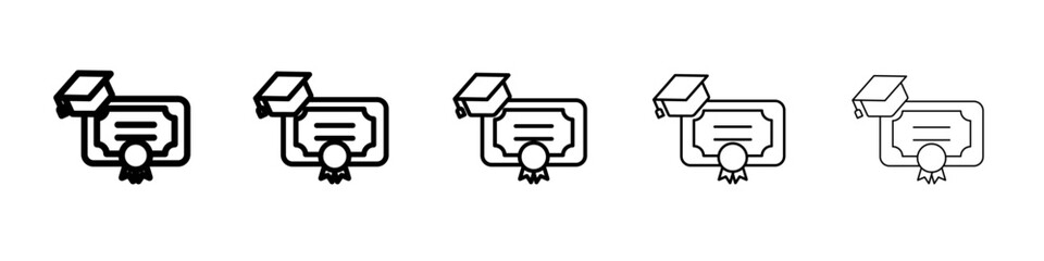 Degree icon vector outline symbol or illustration