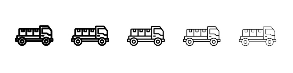 delivery truck icon vector outline symbol or illustration