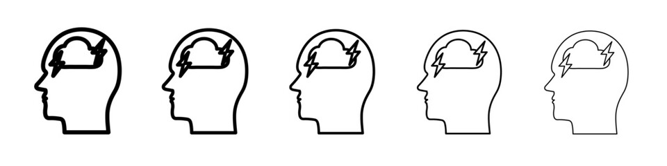 Depression icon vector outline symbol or illustration