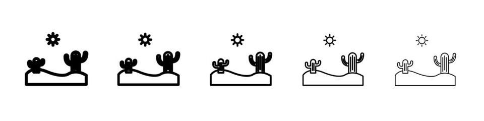 Desert cactus icon vector outline symbol or illustration