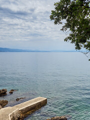 Adriatic sea seen from Franz Joseph I Promenade, also known as the Lungomare, a seafront promenade...