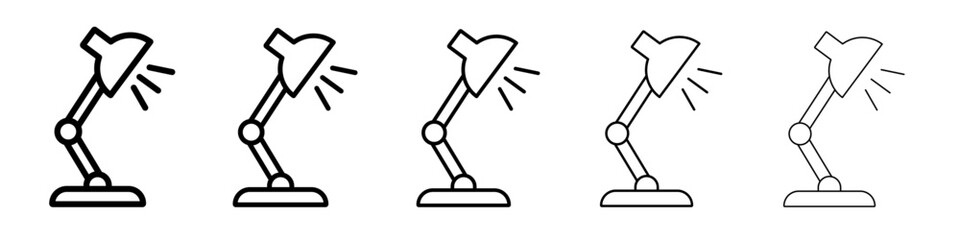 Desk lamp icon vector outline symbol or illustration