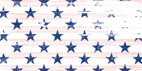 Grunge pattern with stars. Horizontal black and white backdrop. vector background