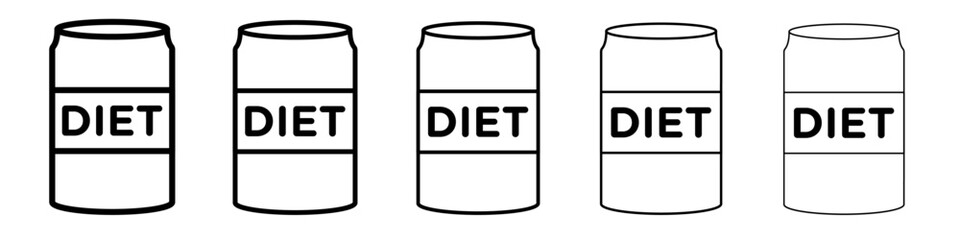 Diet drink icon vector outline symbol or illustration