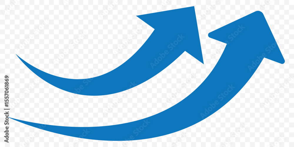 Aufkleber blue wavy curved long arrow icon. long line arrow vector. flat style arrow symbol. arrow on a transp