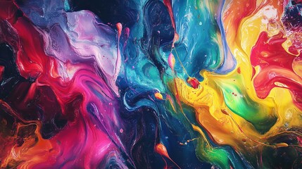 A bold watercolor background featuring vibrant splashes of color in a chaotic pattern.
