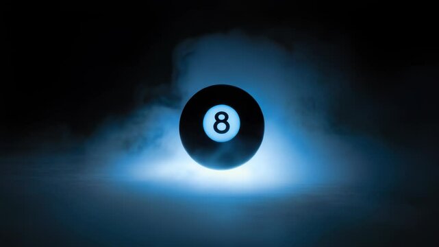 Mysterious Eight Ball in a Smoky Void: A Mesmerizing Visual Odyssey of Fate and Chance