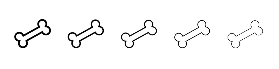 Dog bone icon vector outline symbol or illustration