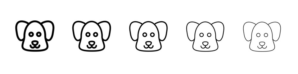 Dog icon vector outline symbol or illustration
