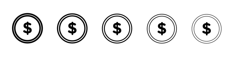 Dollar icon vector outline symbol or illustration