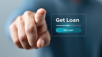 A futuristic digital loan interface concept used in modern online banking