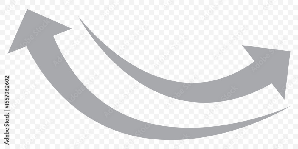 Aufkleber set of curved arrows isolated on transparent background. curved arrows, hand drawn curved arrows. co