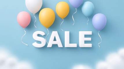 A vibrant commercial design featuring the word SALE in bold typography for product promotions