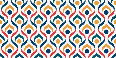 Elegant Woven Patterns: a captivating seamless pattern that is a mix of flowing lines and a symphony of colors that evoke a sense of timeless elegance