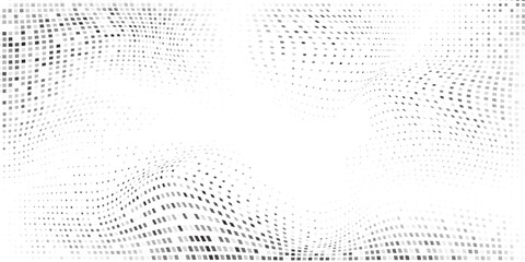 Illustration rectangle mesh halftone gradient texture. Vanishing polka dot vector abstract design