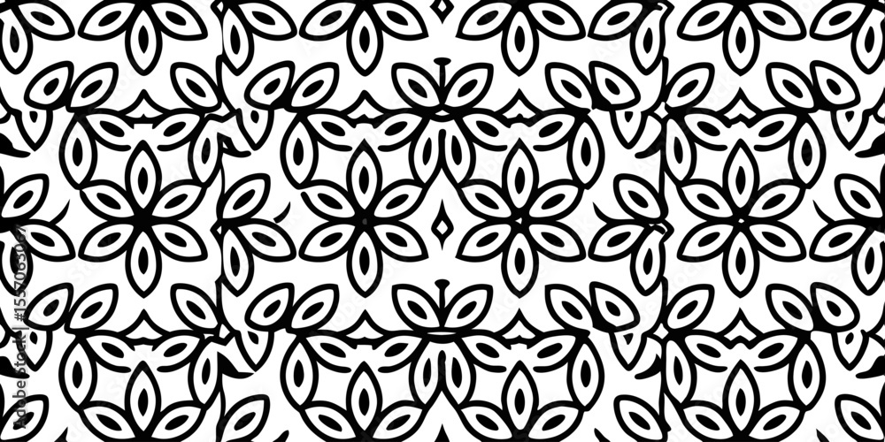 Poster floral pattern symmetry: elegant floral pattern showcasing intricate symmetry, creating a sense of o