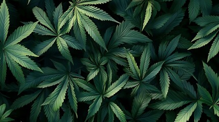 Lush Cannabis Leaf Background. (23)