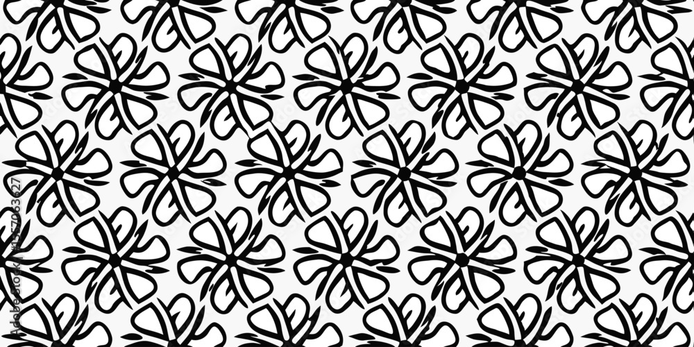 Aufkleber elegant floral pattern: a captivating pattern of stylized floral motifs, meticulously arranged to cr