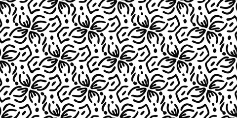 Intricate Floral Pattern: A captivating design of stylized floral elements forms an endlessly repeating pattern, creating a visually striking and artistic visual.