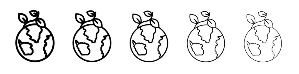 earth environment icon vector outline symbol or illustration