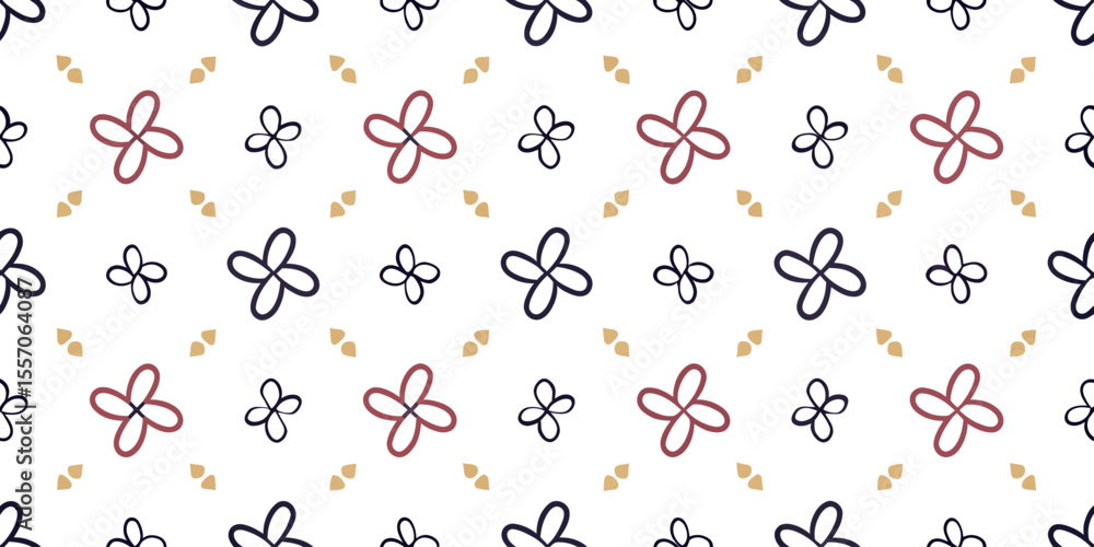 Aufkleber abstract floral pattern: a captivating and versatile pattern features stylized flowers and delicate 