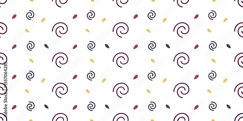 Aufkleber whimsical pattern: a lively, repeated pattern of spiral designs and delicate shapes, creating a sens