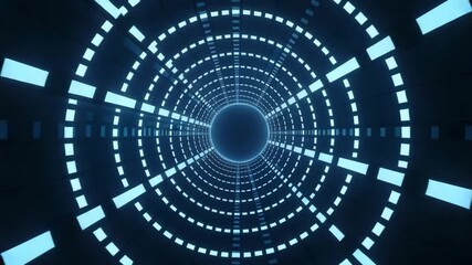 Abstract blue light tunnel motion graphic conveys futuristic technology concepts. - Powered by Adobe