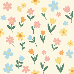 seamless pattern with tulips