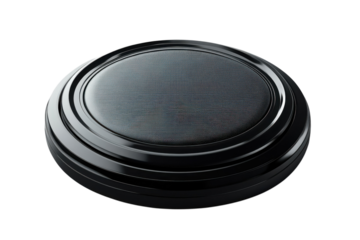 A modern futuristic speaker ready to amplify your favorite sounds with its sleek design on transparent background