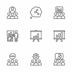business analyst and data team icons            